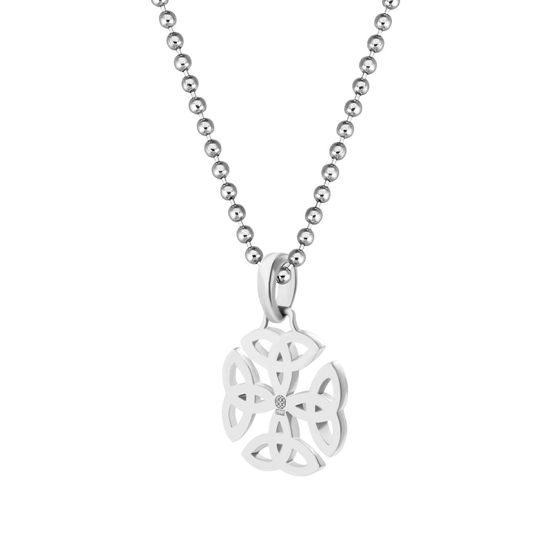 Boston Bay Diamonds Sterling Silver Diamond Accent Celtic Knot Pendant  Necklace